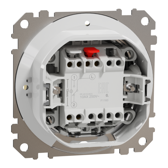 Вимикач, Sedna Design&Elements, Одноклавішний перемикач 10 АХ, IP44, колір березового дерева, Schneider Electric, [SDD280106]