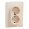 Розетка, Sedna Design&Elements, Подвійна розетка з заземленням та зі шторками Бежевий Sedna Design, бежевий (ral 1013), Schneider Electric, [SDD312221]