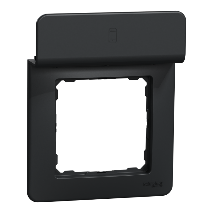 Рамка, Sedna Design&Elements, з підставкою для мобільного Чорний Sedna Design, чорний (ral 7021), Schneider Electric, [SDD314809]