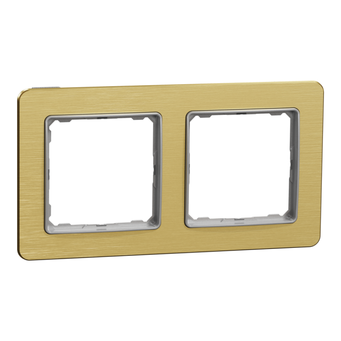 Рамка, Sedna Design&Elements, 2-постова Матове золото Sedna Elements, шліфоване золото, Schneider Electric, [SDD371802]