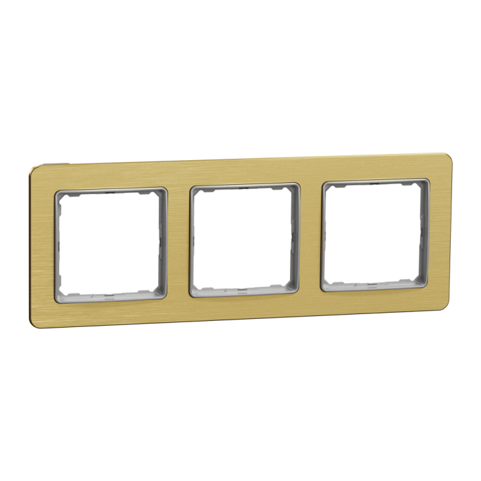 Рамка, Sedna Design&Elements, 3-постова Матове золото Sedna Elements, шліфоване золото, Schneider Electric, [SDD371803]