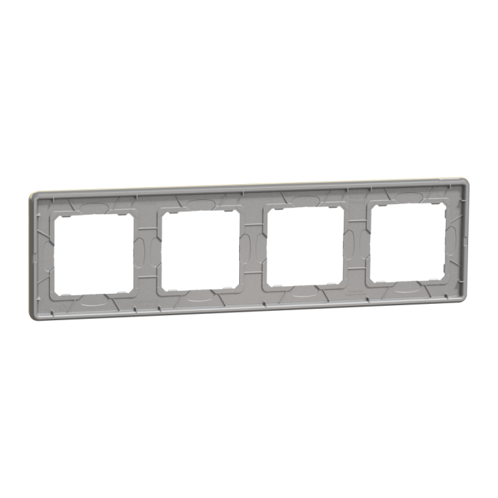 Рамка, Sedna Design&Elements, 4-постова Матове золото Sedna Elements, шліфоване золото, Schneider Electric, [SDD371804]