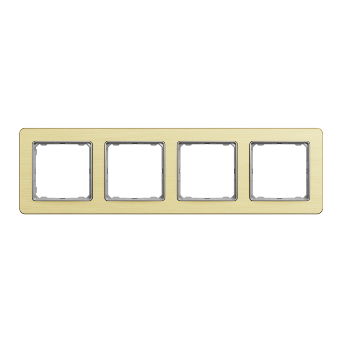 Рамка, Sedna Design&Elements, 4-постова Матове золото Sedna Elements, шліфоване золото, Schneider Electric, [SDD371804]