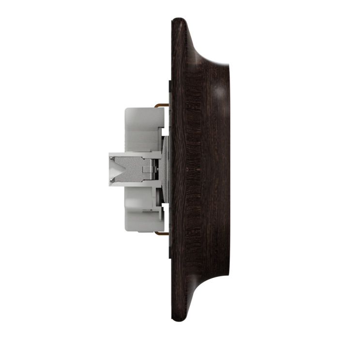 Розетка, Sedna Design&Elements, Подвійна розетка з заземленням та шторками, колір дерева венге, Schneider Electric, [SDD381221]