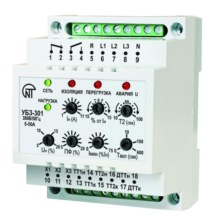Універсальний блок захисту електродвигунів УБЗ-301-01 5–50А, Новатек-Електро