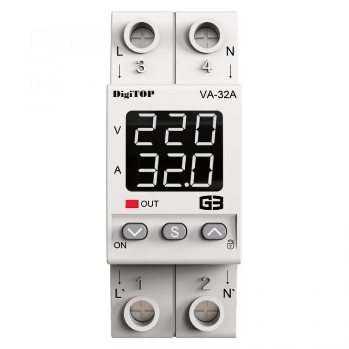 Реле напруги з контролем струму VA-32A M2W DigiTOP