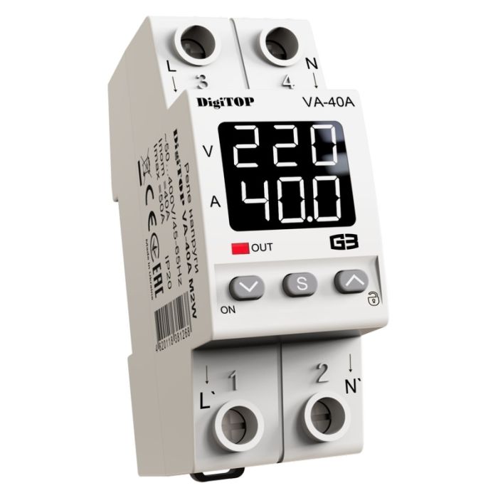 Реле напруги з контролем струму VA-40A M2W DigiTOP