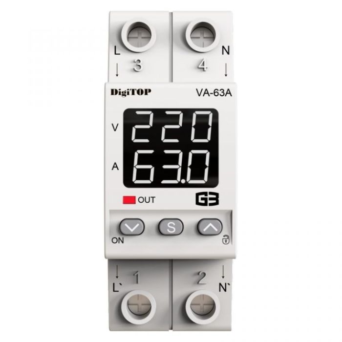Реле напруги з контролем струму VA-63A M2W DigiTOP
