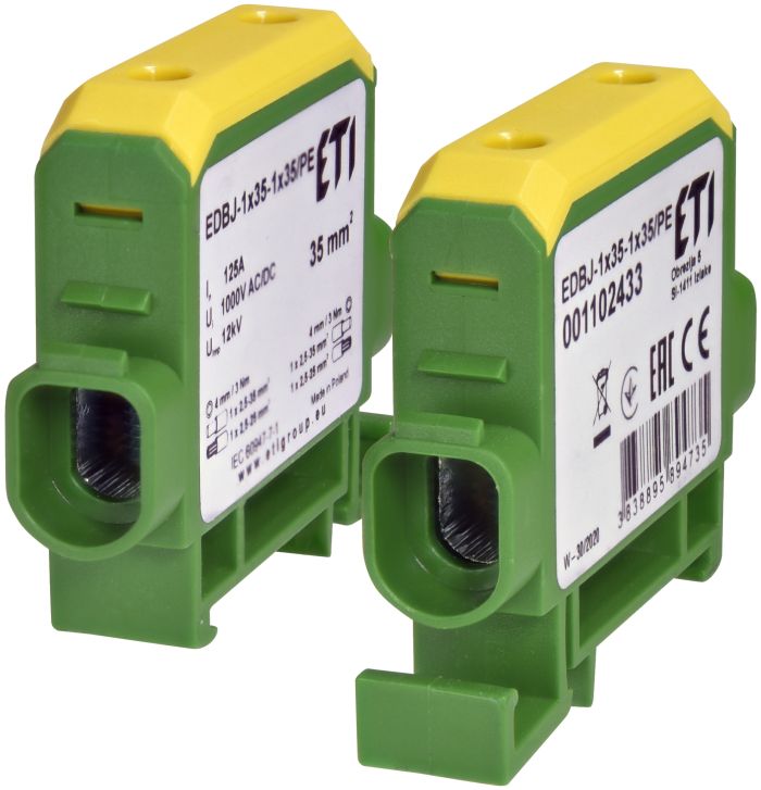 Ввідна силова клема EDBJ-1x35-1x35/PE, 125A, 1000V, AC/1500V, DC, ETI [001102433]