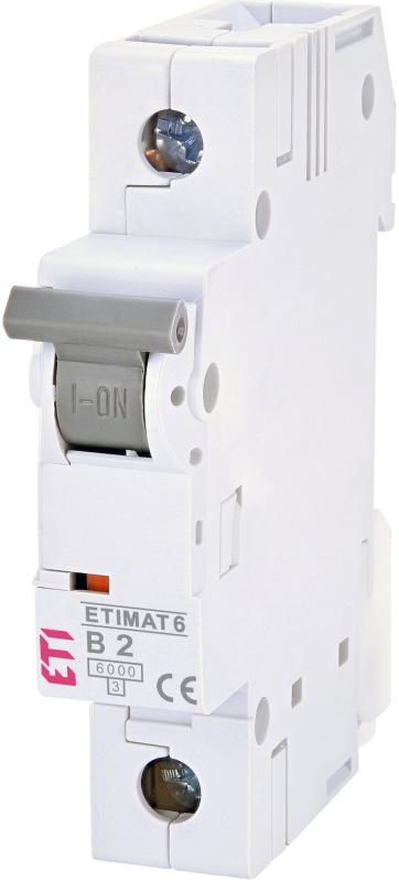 Автоматичний вимикач ETIMAT 6 1p 2А, тип B, 6 kA, ETI [002111510]
