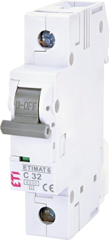Автоматичний вимикач ETIMAT 6 1p 32А, тип C, 6 kA, ETI [002141519]