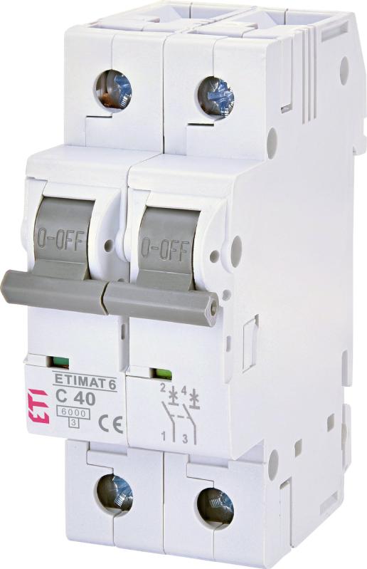 Автоматичний вимикач ETIMAT 6 2p 40А, тип C, 6 kA, ETI [002143520]