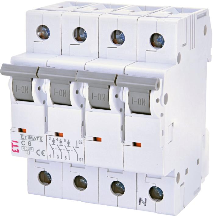 Автоматичний вимикач ETIMAT 6 3p+N 6А, тип C, 6 kA, ETI [002146512]