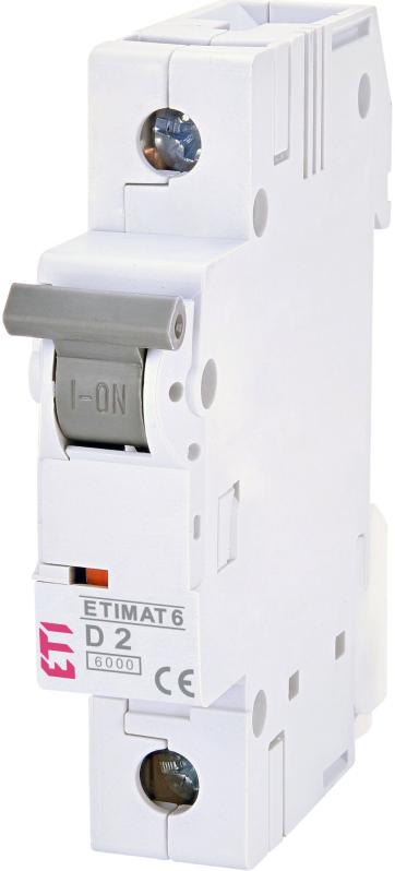 Автоматичний вимикач ETIMAT 6 1p 2А, тип D, 6 kA, ETI [002161508]