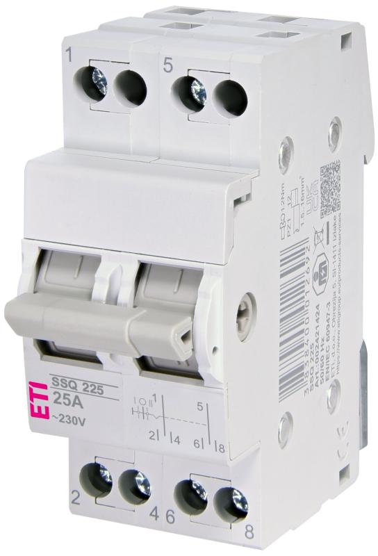 Перемикач навантаження SSQ 225 "1-0-2", 2p 25A, ETI [002421424]
