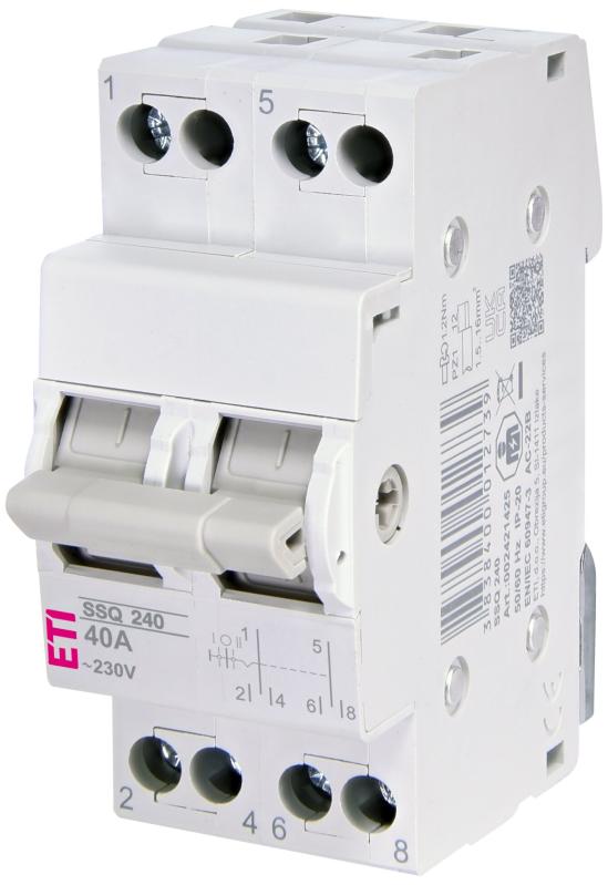 Перемикач навантаження SSQ 240 "1-0-2", 2p 40A, ETI [002421425]
