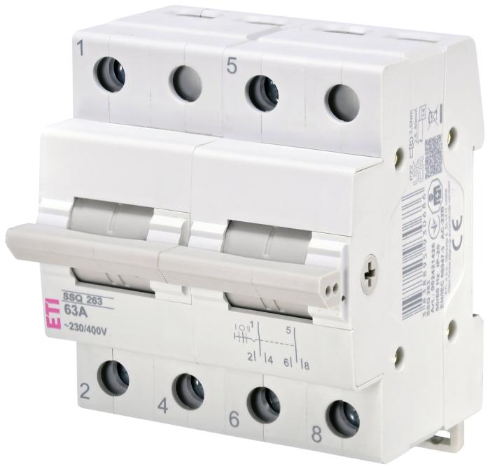 Перемикач навантаження SSQ 263 "1-0-2", 2p 63A, ETI [002421426]