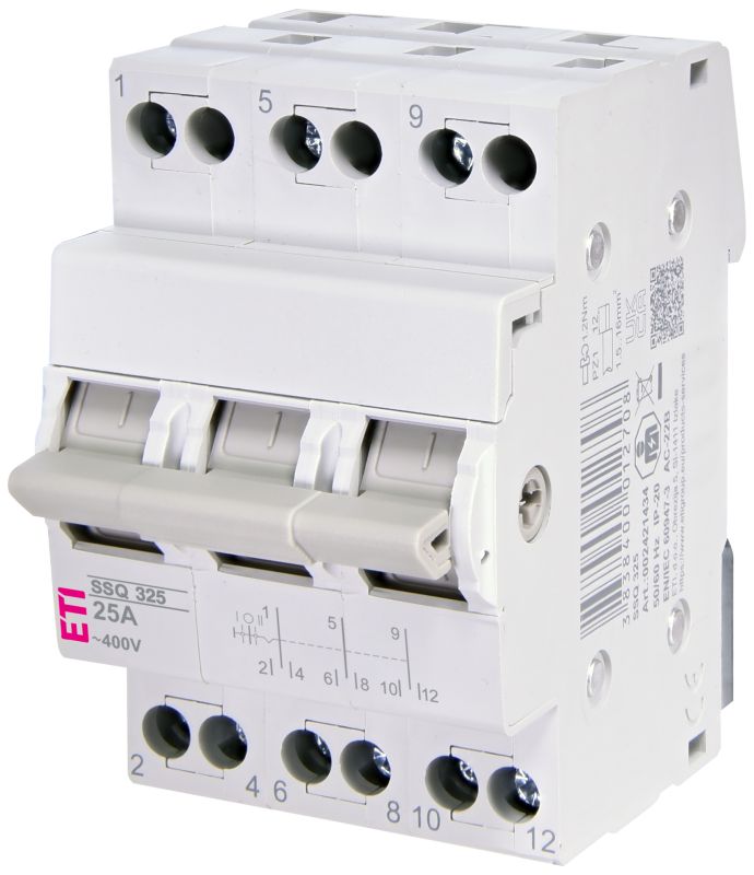 Перемикач навантаження SSQ 325 "1-0-2", 3p 25A, ETI [002421434]
