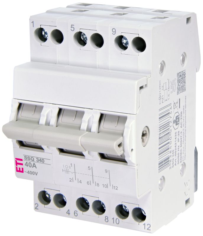 Перемикач навантаження SSQ 340 "1-0-2", 3p 40A, ETI [002421435]