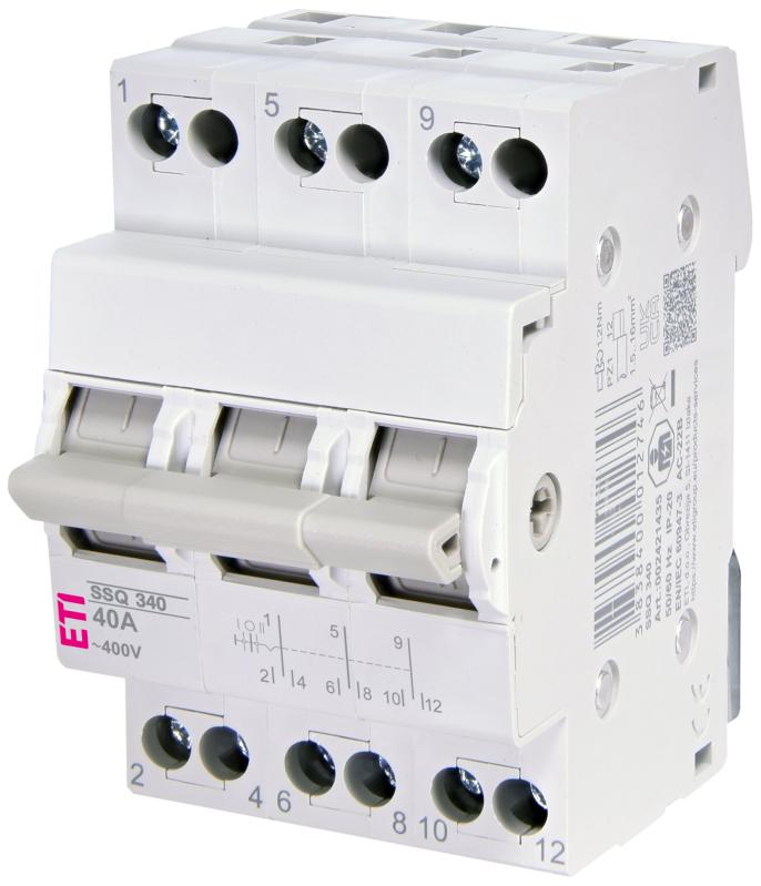 Перемикач навантаження SSQ 340 "1-0-2", 3p 40A, ETI [002421435]