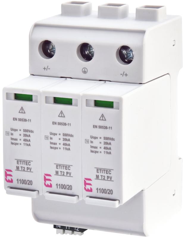Обмежувач перенапруги ETITEC M T2 PV 1100/20 Y RC (для PV систем), ETI [002440516]