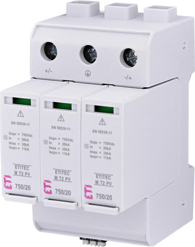 Обмежувач перенапруги ETITEC M T2 PV 1500/20 Y RC (для PV систем), ETI [002440518]