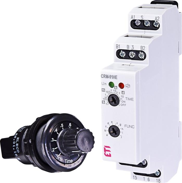 Багатофункціональне реле часу CRM-91HE UNI 12-240V AC/DC (1x16A_AC1), ETI [002470085]