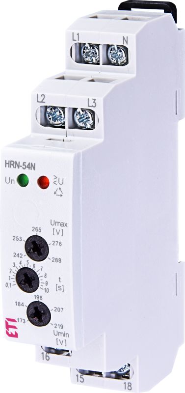 Реле контролю напруги і послідовності фаз HRN-54N 3x400/230AC (3F, 1x8A_AC1) з нейтраллю, ETI [002471412]