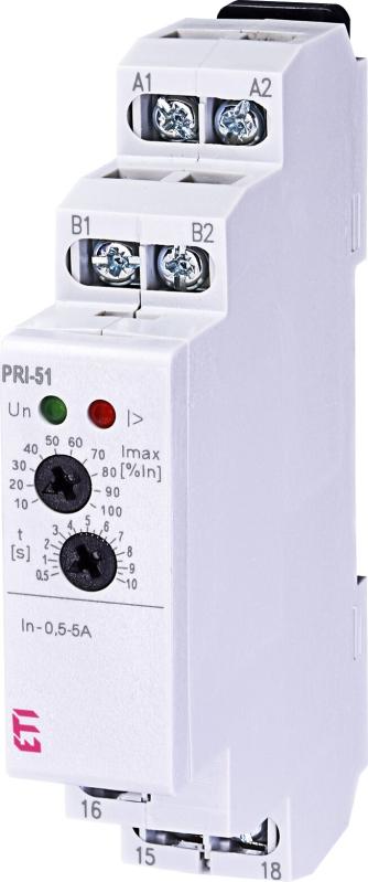 Реле контролю споживаного струму PRI-51/5 (0.5-5A) (1x8A_AC1), ETI [002471818]