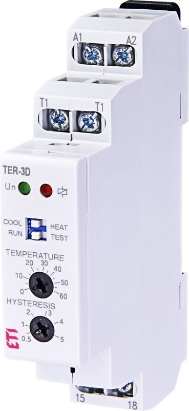 Термостат TER-3D, від (0 до +60 C), 24-240 AC/DC (1x16A_AC1), ETI [002471843]