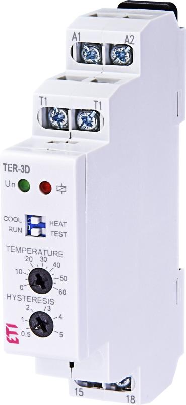 Термостат TER-3D, від (0 до +60 C), 24-240 AC/DC (1x16A_AC1), ETI [002471843]
