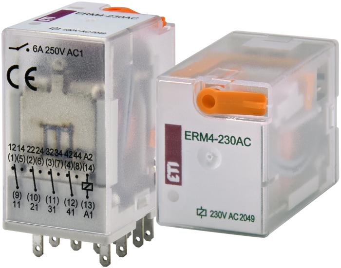 Реле електромеханічне ERM4-230ACL 4p, ETI [002473011]