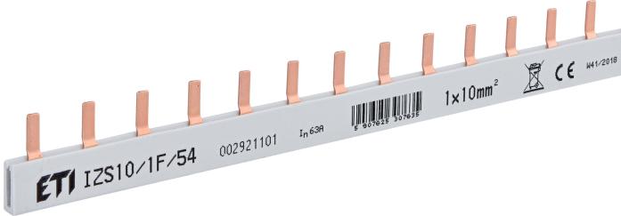 Шина живлення IZS 10/1F/54, 63А, 1P, 1 метр, Pin, 54 мод, ETI [002921101]