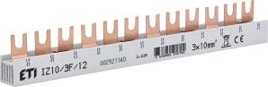 Шина живлення вилочна IZ 10/3F/12, 63А, 3P, 0.21 метр, 12 мод, ETI [002921140]