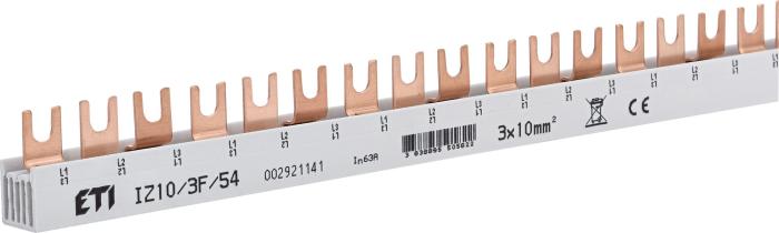 Шина живлення вилочна IZ 10/3F/54, 63А, 3P, 1 метр, 54 мод, ETI [002921141]
