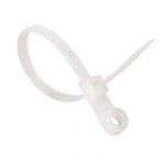 Стяжка кабельна (хомут) з кільцем під монтаж 5х370 (4.8х370мм) біла (100 шт), TAKEL [502197]