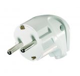 Вилка штепсельна кутова із з/к, білий, Makel [10027]