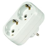 Розетка подвійна (двійник) із з/к, 2 гнізда, білий, Makel [10031]