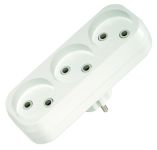 Розетка потрійна (трійник) без з/к, 3 гнізда, білий, Makel [10032]