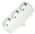 Розетка потрійна (трійник) із з/к, 3 гнізда, білий, Makel [10033]