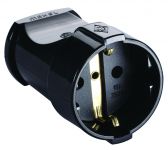 Розетка штепсельна із з/к, чорний, Makel [10053]