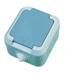 Розетка з кришкою вологозахищена Nemliyer, із з/к, без шторок, сірий, Makel [18104]