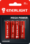 Батарейка Mega Power AA, BLI 4 шт, Enerlight [90060104]