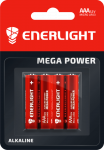 Батарейка Mega Power AAA, BLI 4 шт, Enerlight [90030104]