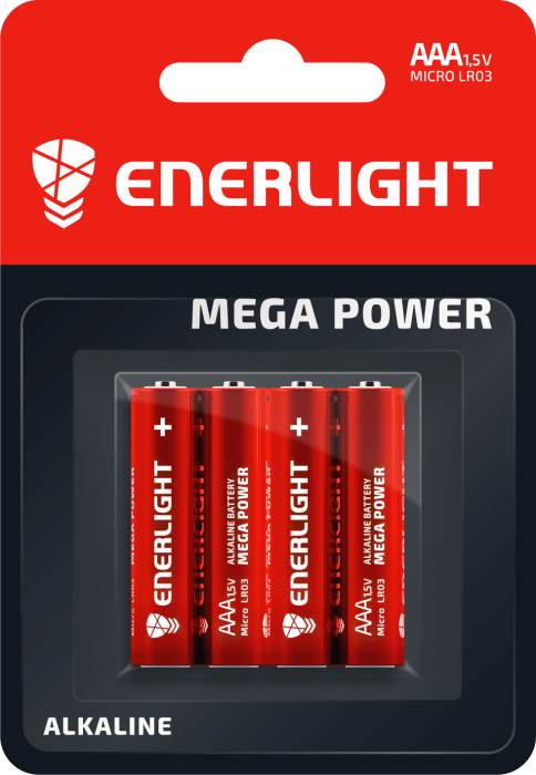 Батарейка Mega Power AAA, BLI 4 шт, Enerlight [90030104]