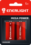 Батарейка Mega Power C, BLI 2 шт, Enerlight [90140102]