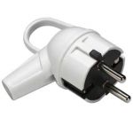 Вилка штепсельна кутова з кільцем з з/к, білий, Makel [10037]