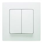 Вимикач двоклавішний Lillium Natural Kare, без підсвітки, білий, Makel [32001003]