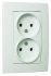 Розетка подвійна без з/к Lillium Natural Kare, без шторок, білий, Makel [32001017]