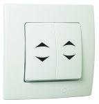 Вимикач прохідний двоклавішний Lillium Natural Kare, без підсвітки, білий, Makel [32001026]